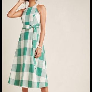 Green midi length dress